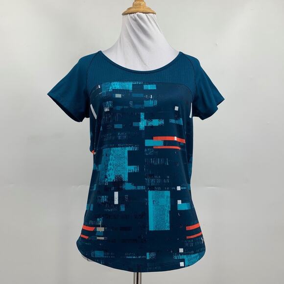 Under Armour Shirt Women XS Extra Small HeatGear Open Back Printed Panel Wicking - Picture 2 of 10
